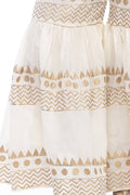 Off White Cotton Sharara with Gold Print and Gota Embellishments