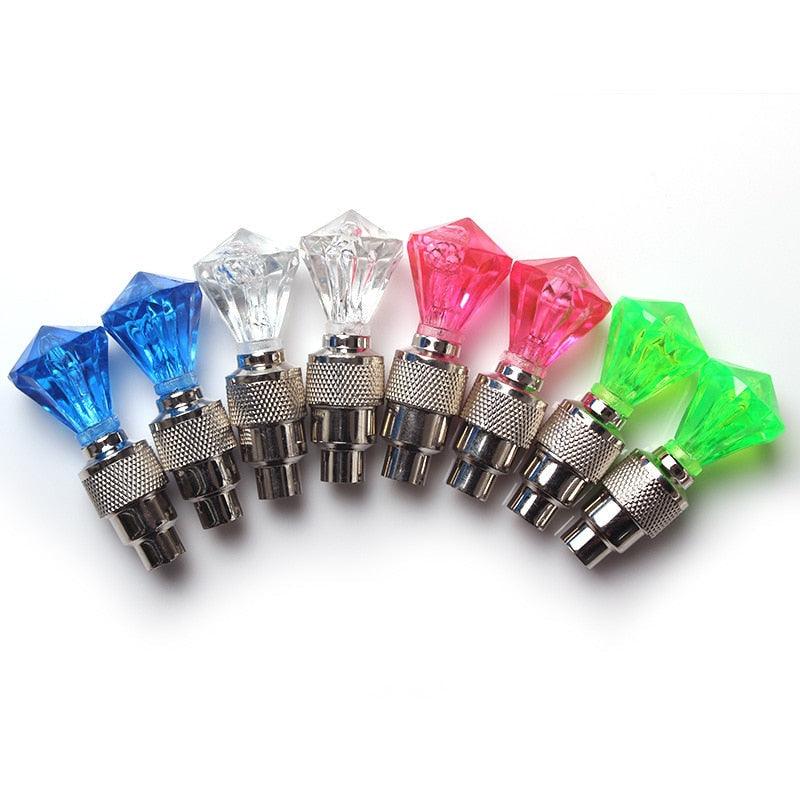 Motion-Activated LED Bicycle Tire Valve Lights - Neon Glow Lamp