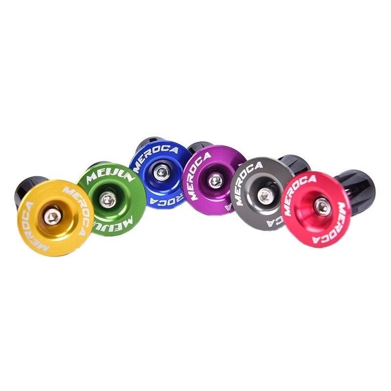 2Pcs Aluminum Bike Handlebar End Plugs - Lightweight Anti-Slip Caps