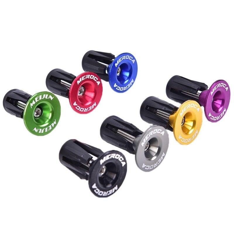 2Pcs Aluminum Bike Handlebar End Plugs - Lightweight Anti-Slip Caps