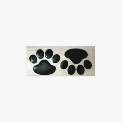 3D Paw Print Car Decal Set - Silver/Gold Chrome Animal Emblem