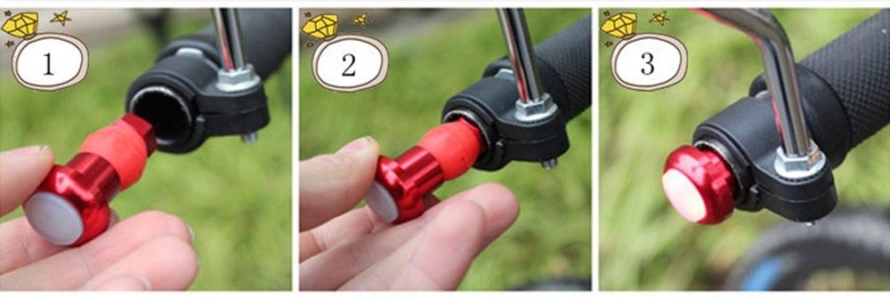 LED Handlebar End Plug Safety Warning Lights for Bicycles (2 Pack)