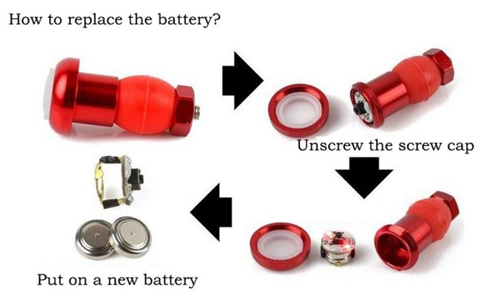 LED Handlebar End Plug Safety Warning Lights for Bicycles (2 Pack)
