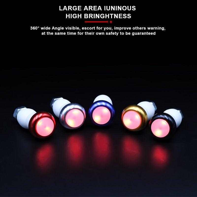 LED Handlebar End Plug Safety Warning Lights for Bicycles (2 Pack)