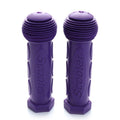 Set of two purple rubber mushroom-style handlebar grips for children's bikes