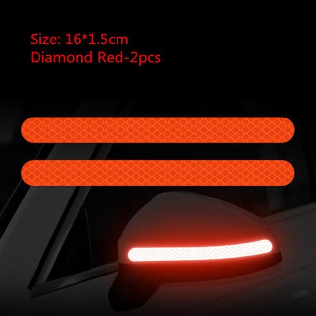 2Pcs Reflective Rearview Mirror Stickers Geometric Safety Tape