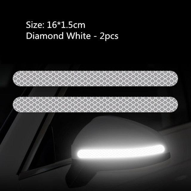 2Pcs Reflective Rearview Mirror Stickers Geometric Safety Tape