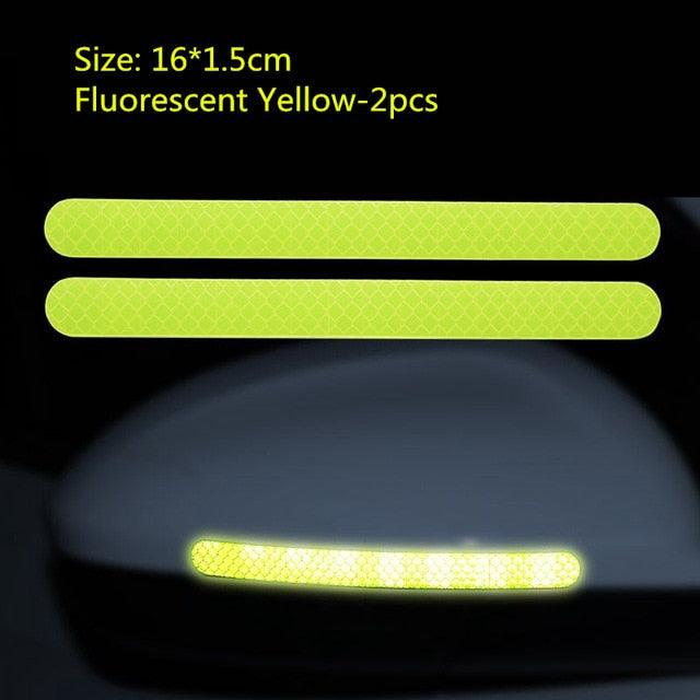 2Pcs Reflective Rearview Mirror Stickers Geometric Safety Tape