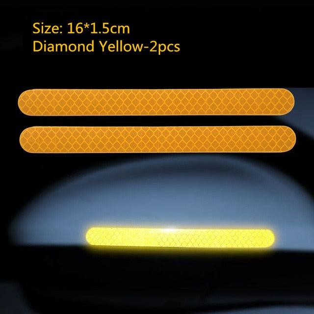 2Pcs Reflective Rearview Mirror Stickers Geometric Safety Tape