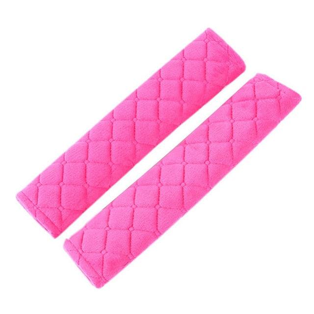 Soft Velvet Car Seat Belt Shoulder Pads Geometric Comfort Covers