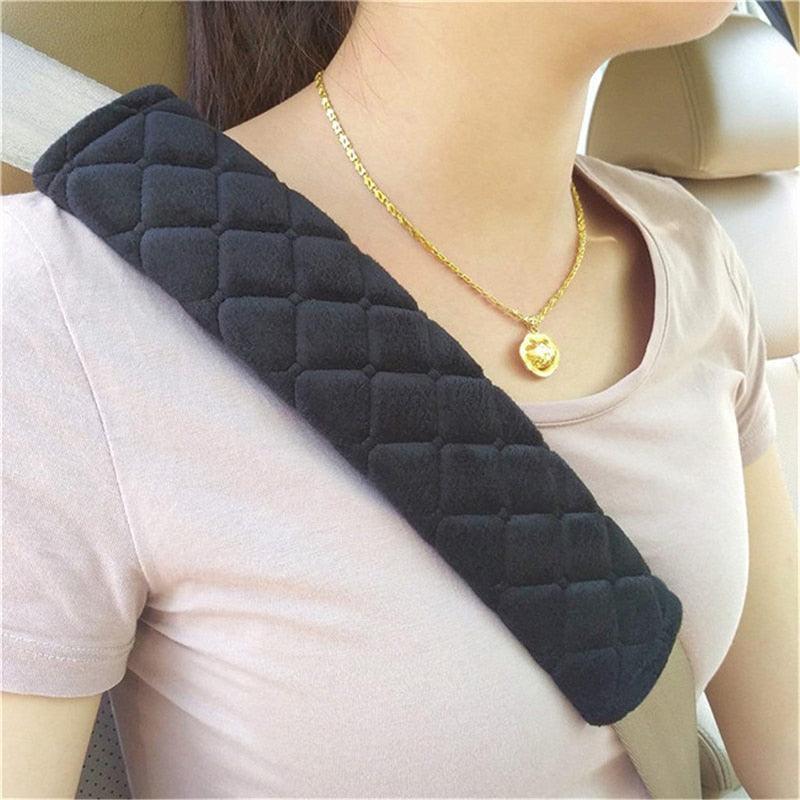 Soft Velvet Car Seat Belt Shoulder Pads Geometric Comfort Covers