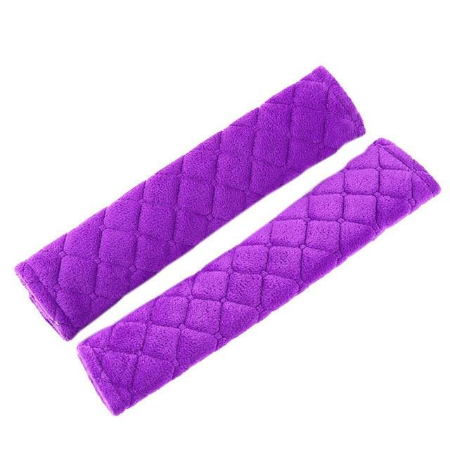 Soft Velvet Car Seat Belt Shoulder Pads Geometric Comfort Covers