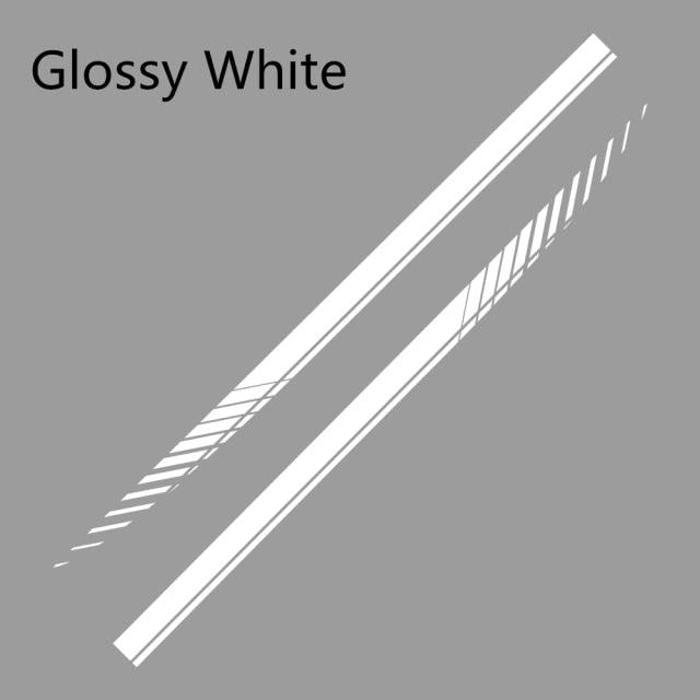 Universal Racing Stripe Car Side Skirt Decals Vinyl Body Graphics