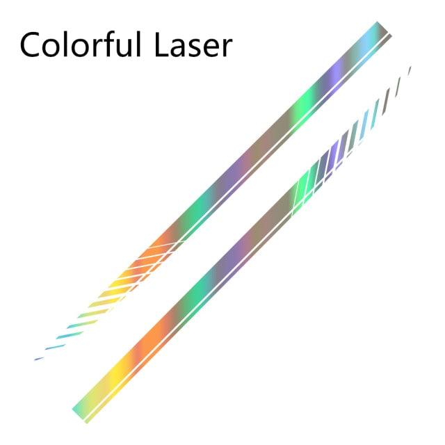 Universal Racing Stripe Car Side Skirt Decals Vinyl Body Graphics