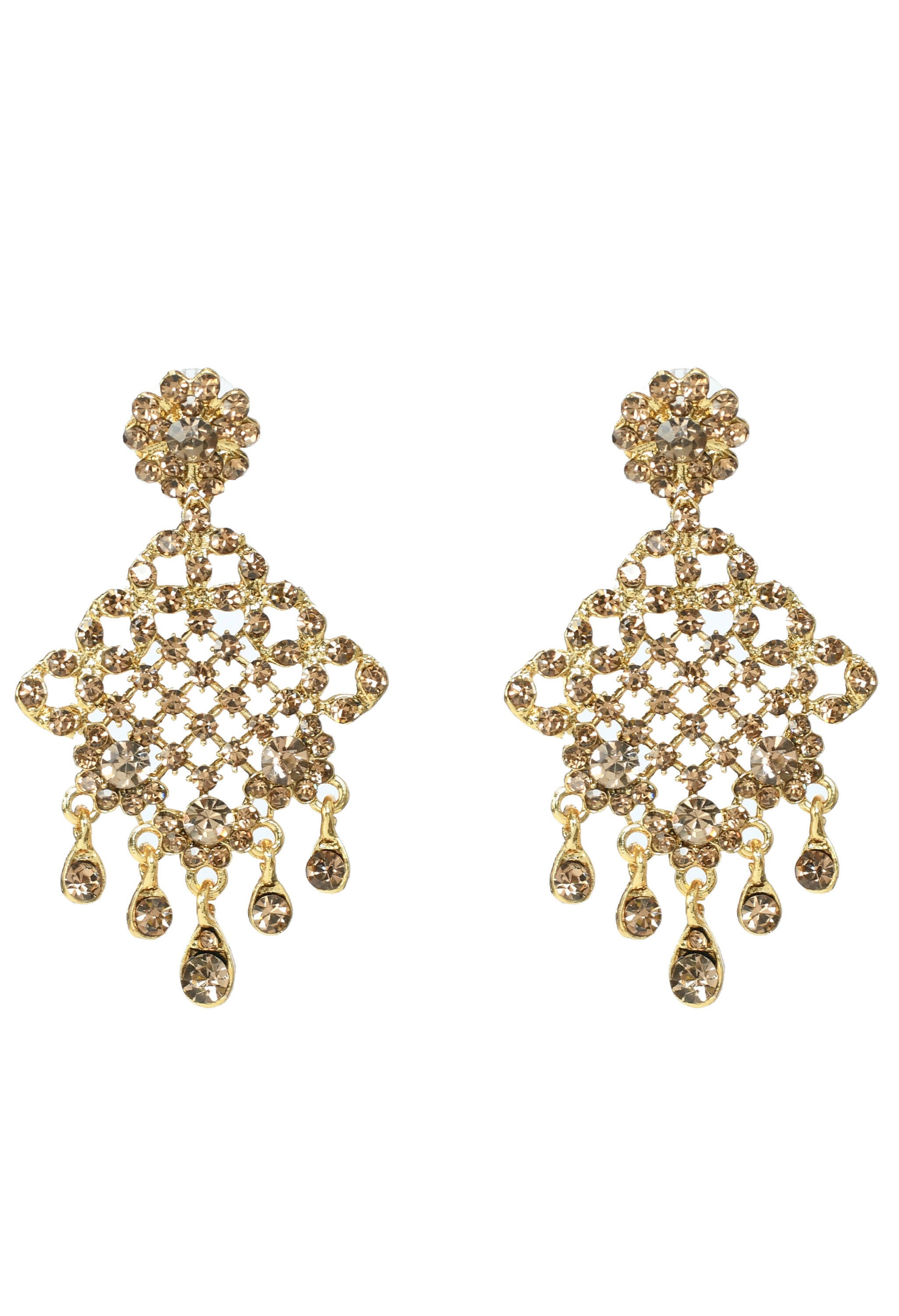 Traditional Rajwadi Golden Choker Necklace Set with White Detail