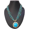 Traditional sky blue beaded necklace for women