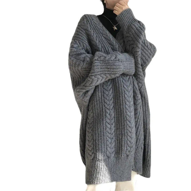 Women's Thick Knitted Long Sweater Coat for Fall/Winter