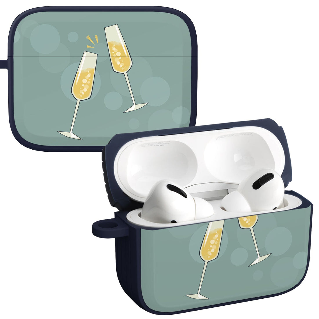 Wine, Beer & Booze AirPods Pro 1 & 2 Protective Case with Carabiner
