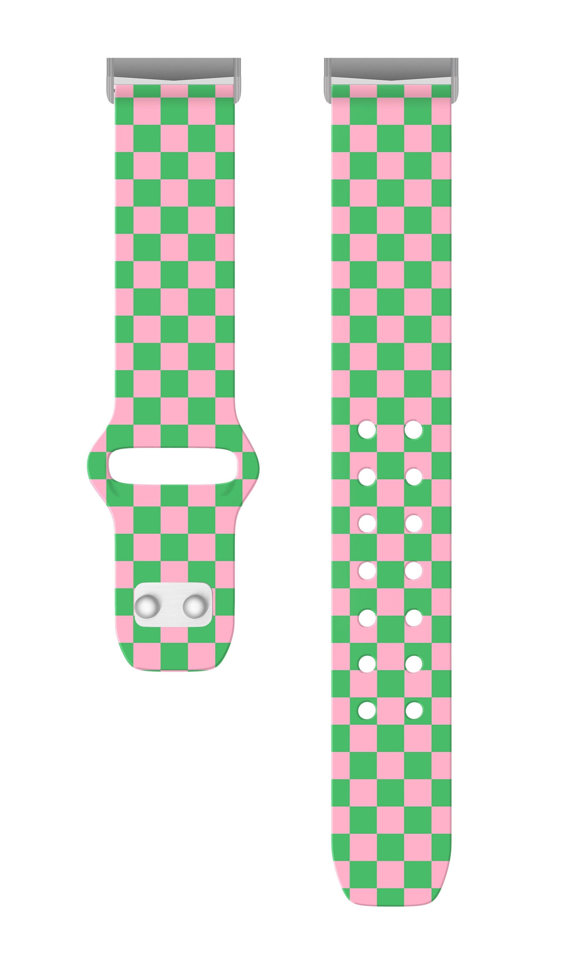Y2K Checkered Print Watch Band for Fitbit Versa 3 and Sense 1