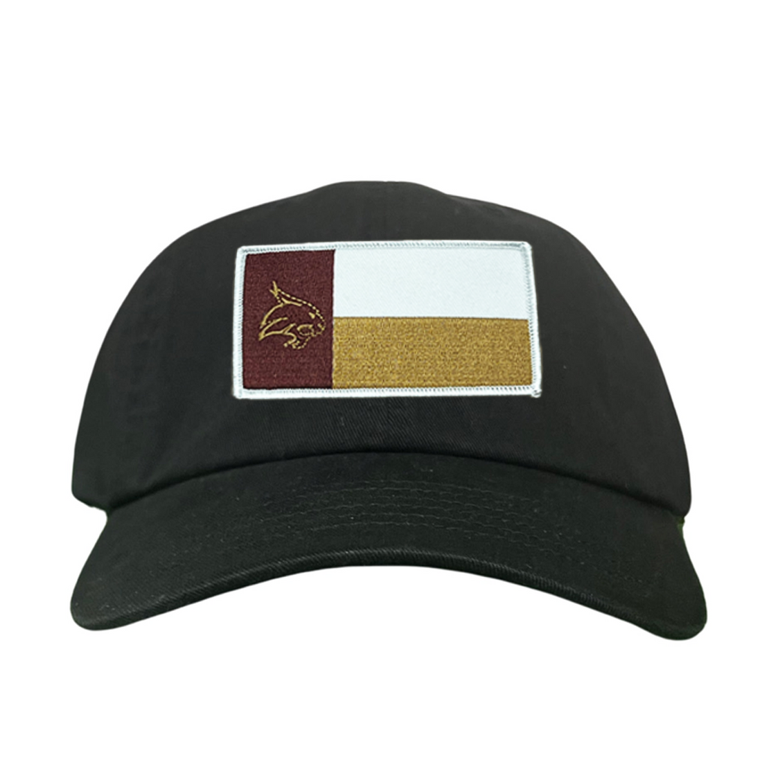 Texas State Bobcats University Flag Patch Hat Maroon White Gold