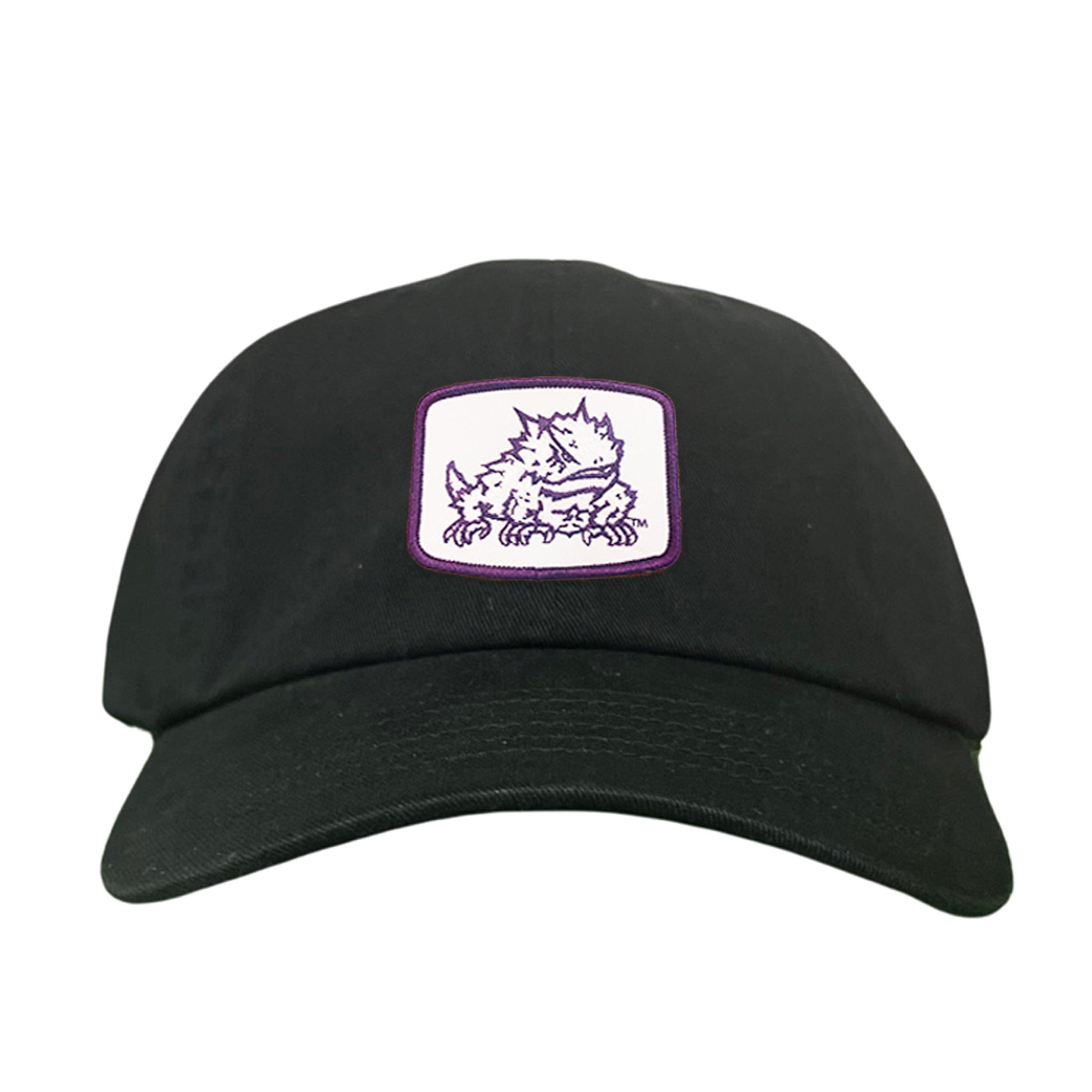 TCU Horned Frogs Square Patch Mesh Back Curved Bill Snapback Cap