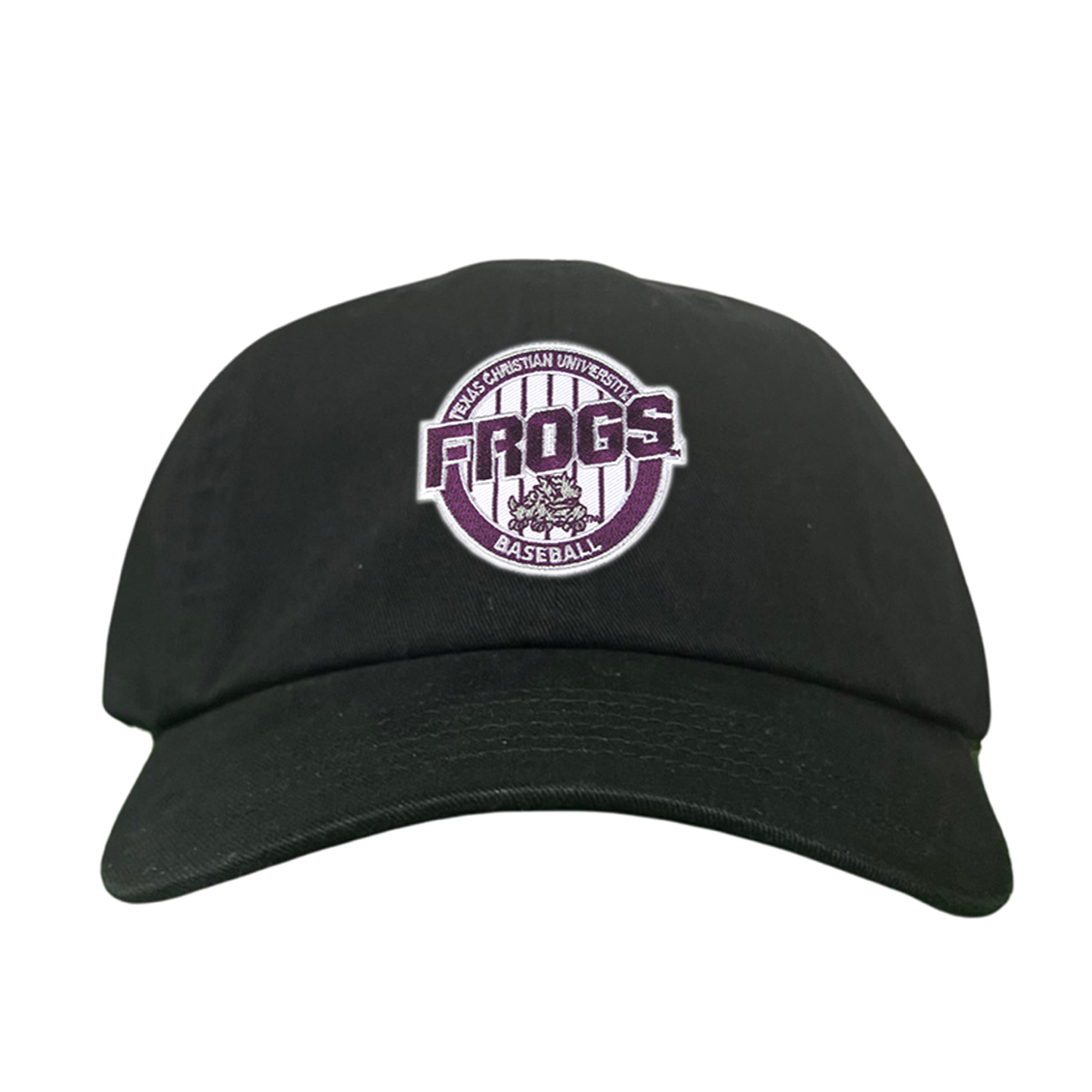 TCU Horned Frogs Pinstripe Circle Baseball Cap - Snapback & Dad Hat