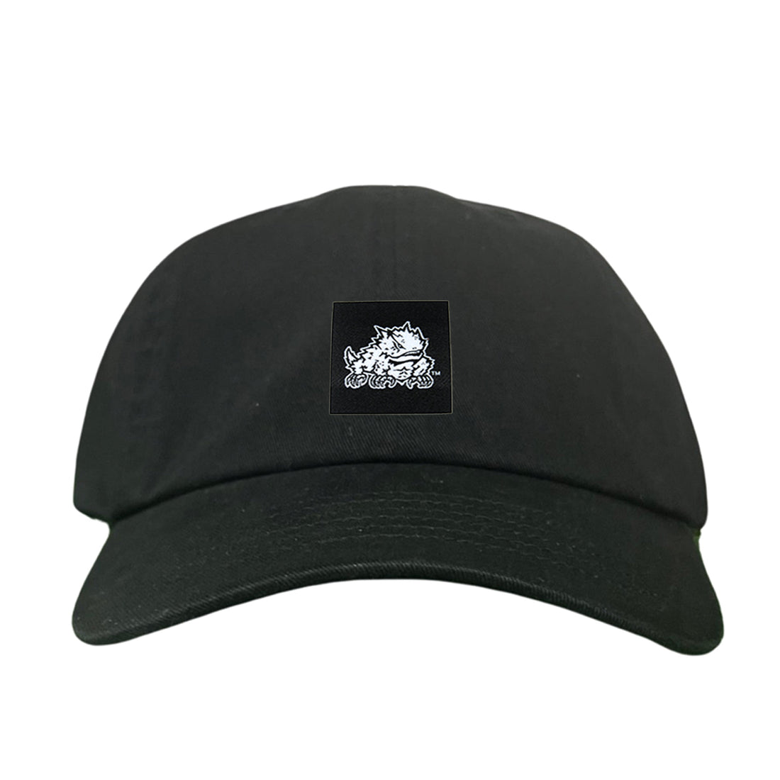 TCU Horned Frog Logo Black Label Hat - Adjustable Snapback & Trucker