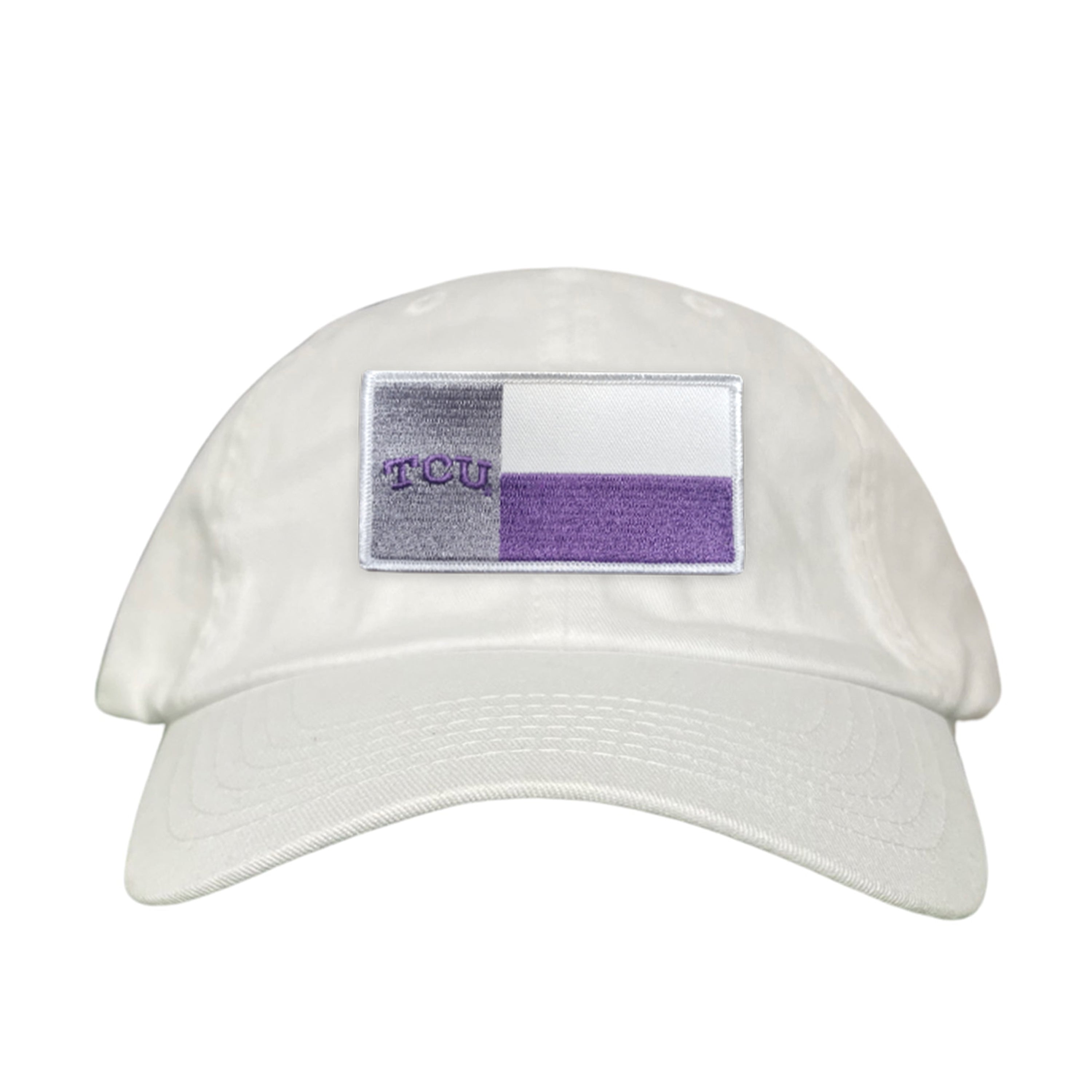 TCU Rectangle State Flag Patch Hat - Purple & White Game Day Cap
