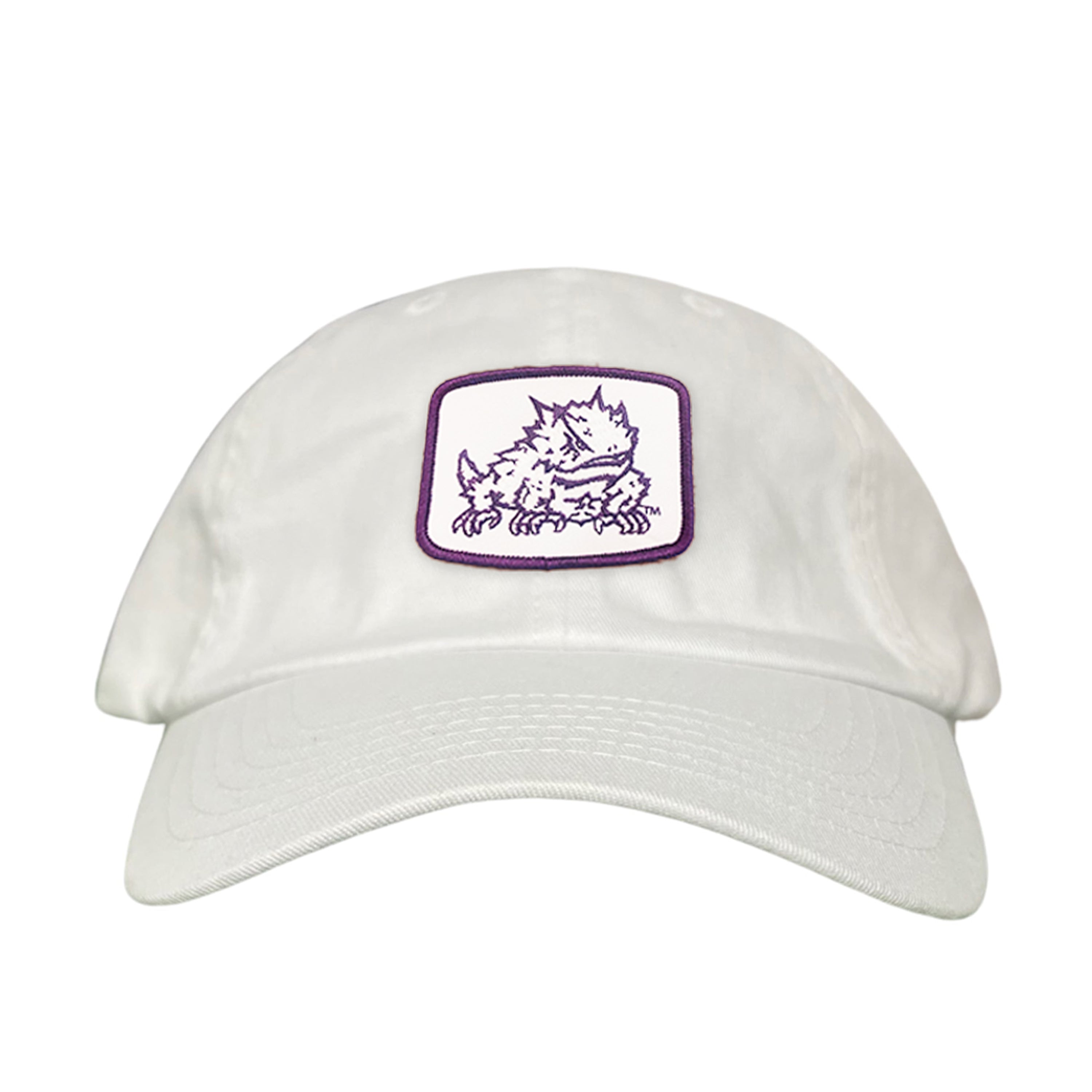 TCU Horned Frogs Square Patch Mesh Back Curved Bill Snapback Cap