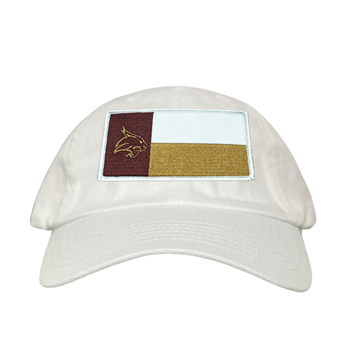 Texas State Bobcats University Flag Patch Hat Maroon White Gold