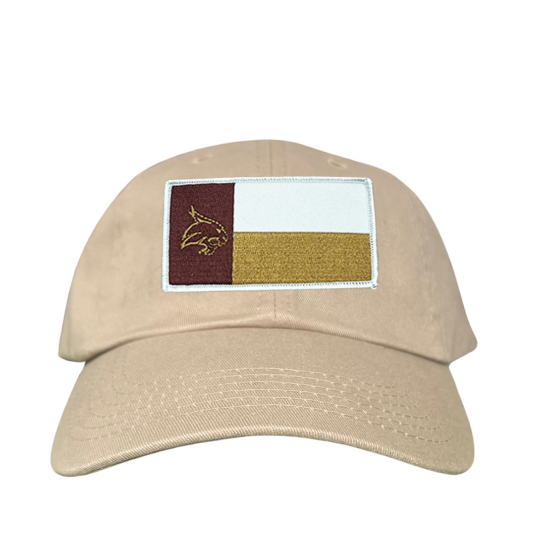 Texas State Bobcats University Flag Patch Hat Maroon White Gold