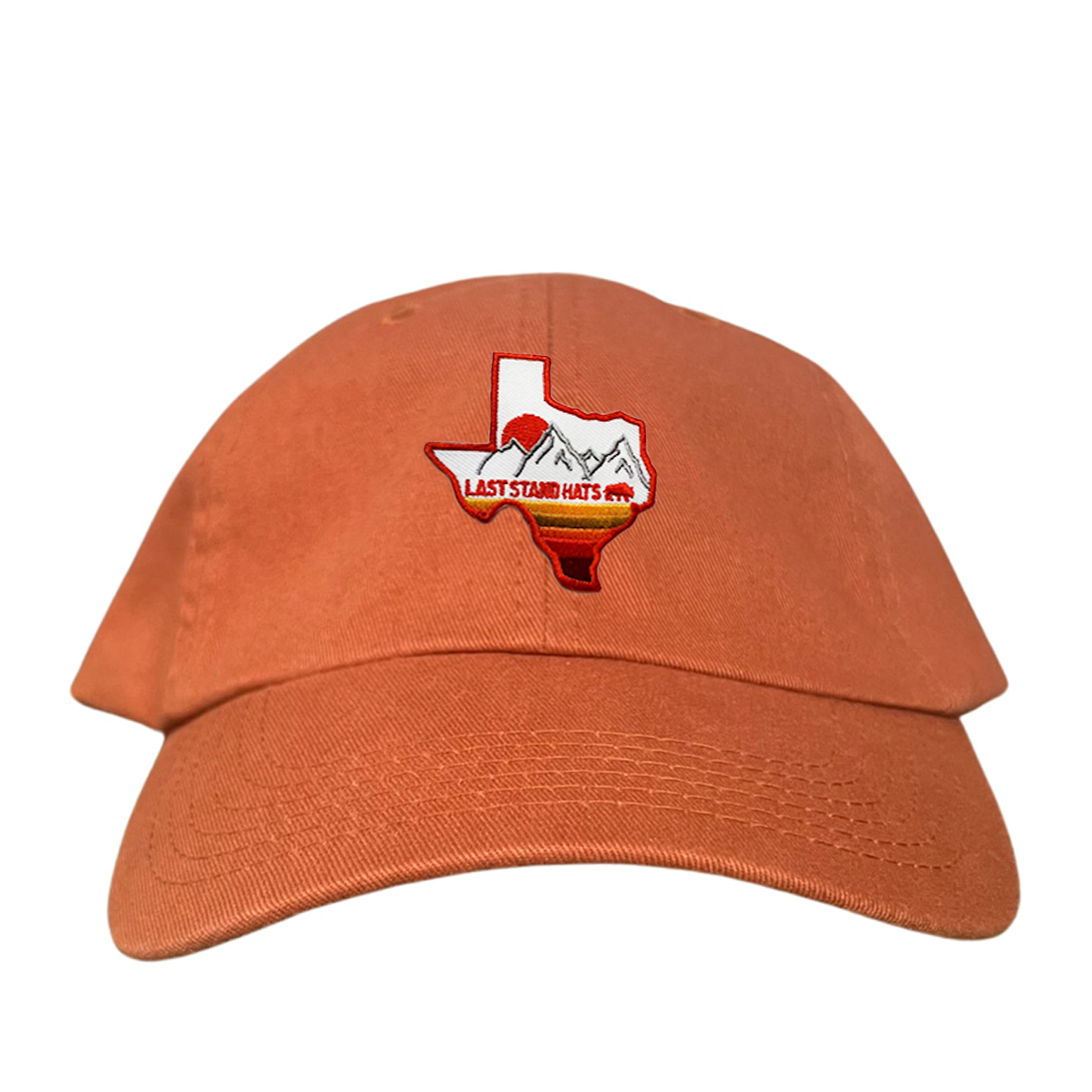 Texas Mountains Orange Rope Hat - Adjustable Trucker Cap
