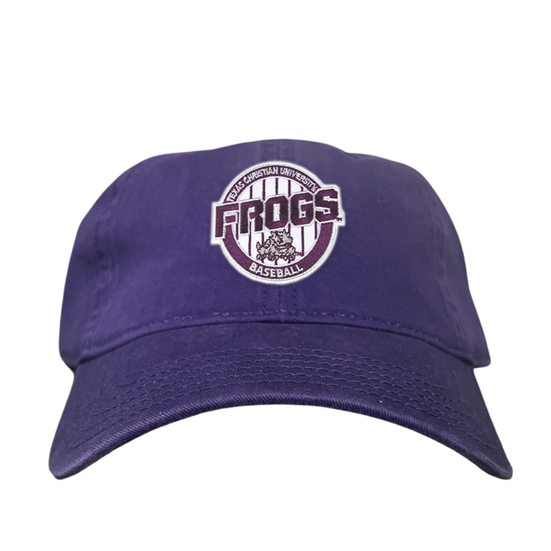 TCU Horned Frogs Pinstripe Circle Baseball Cap - Snapback & Dad Hat