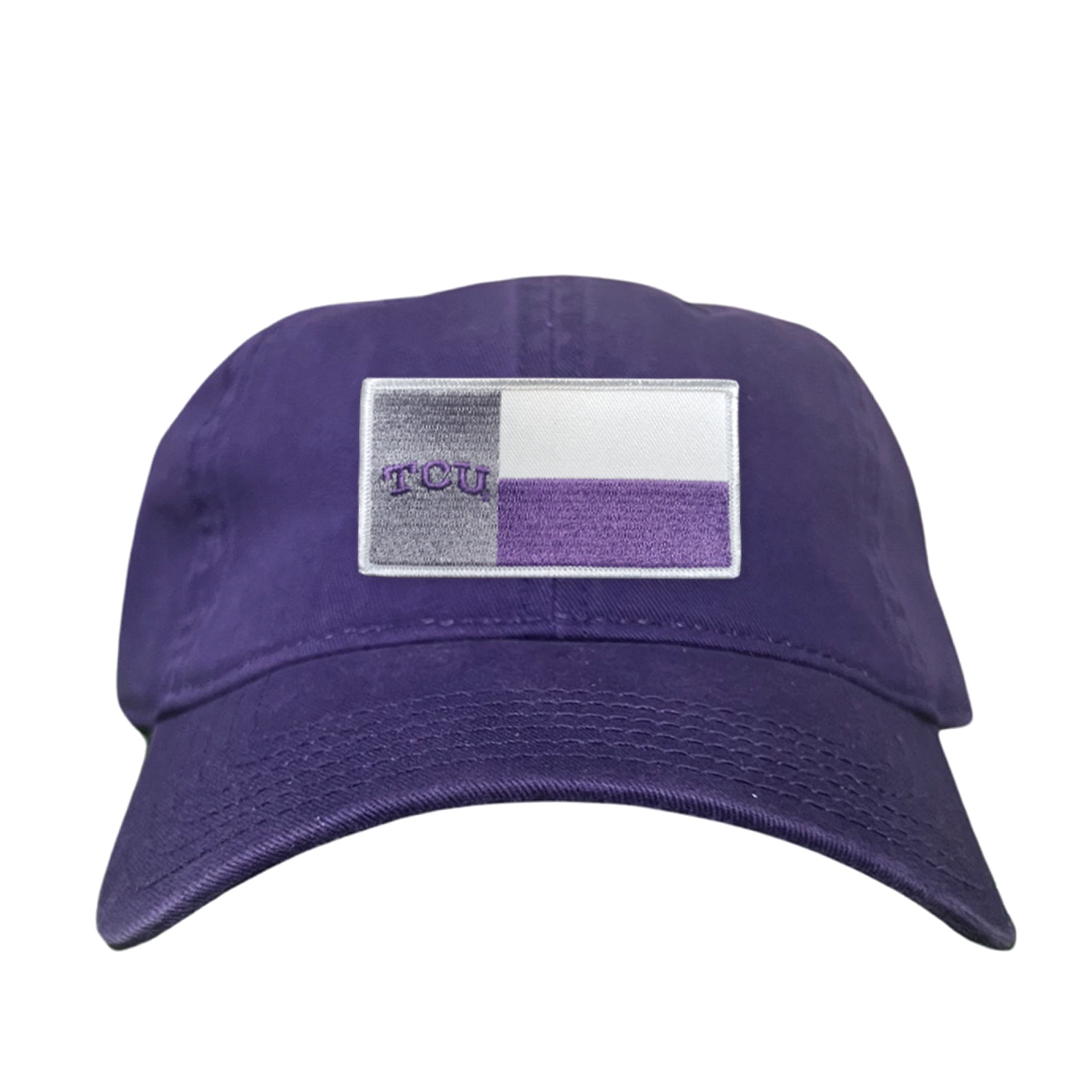 TCU Rectangle State Flag Patch Hat - Purple & White Game Day Cap