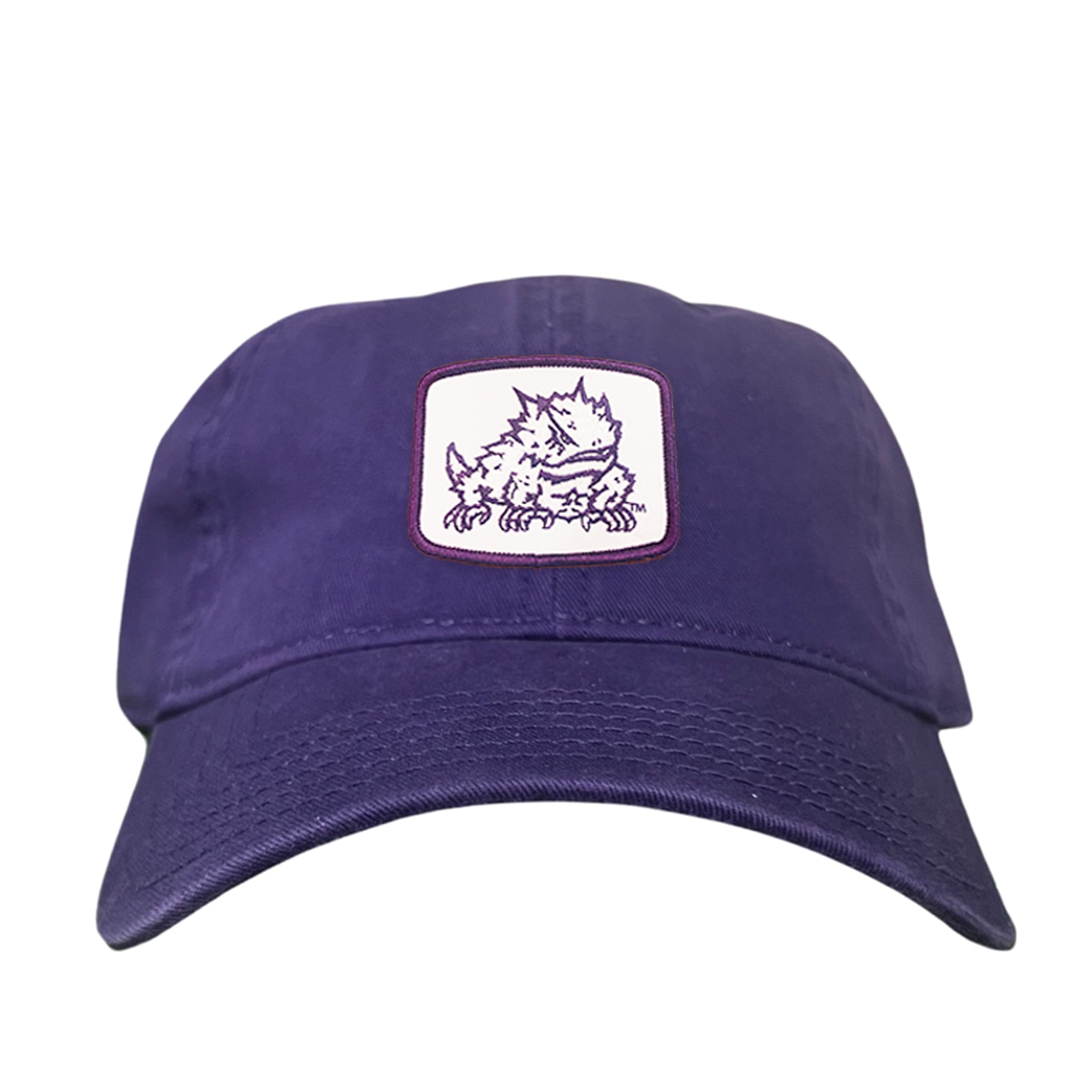 TCU Horned Frogs Square Patch Mesh Back Curved Bill Snapback Cap