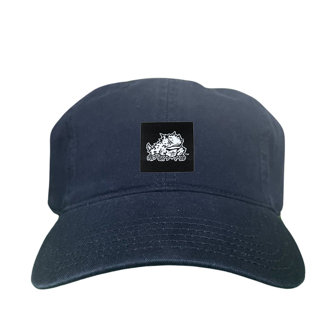 TCU Horned Frog Logo Black Label Hat - Adjustable Snapback & Trucker