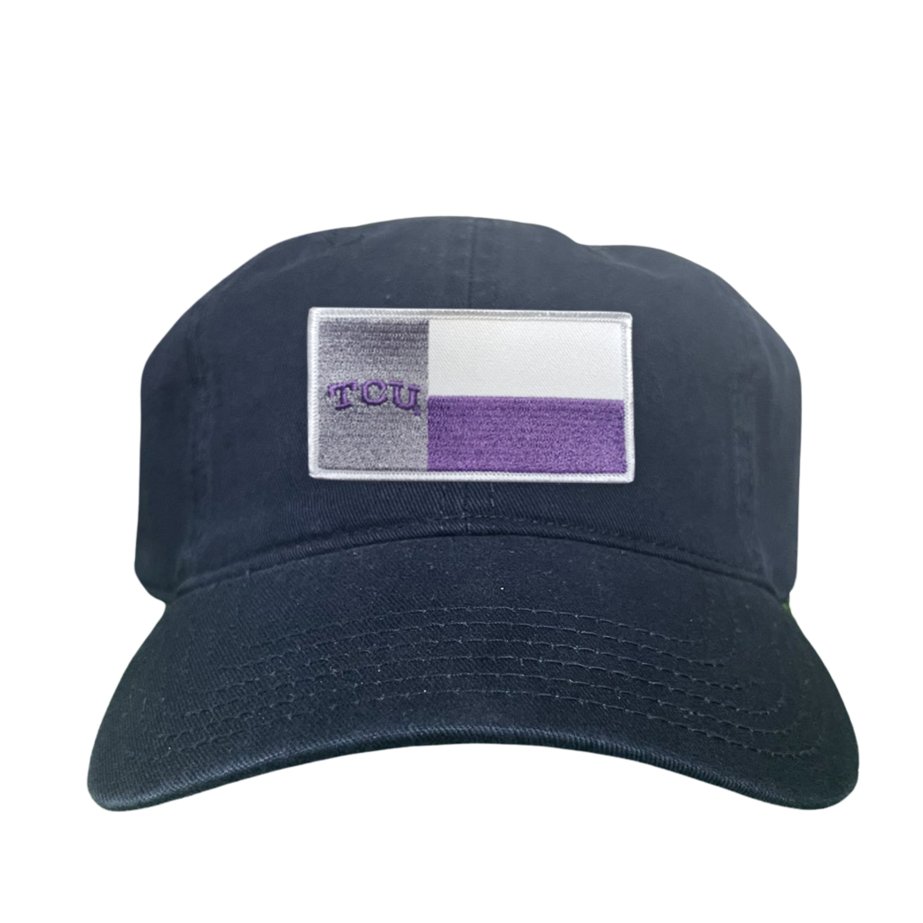 TCU Rectangle State Flag Patch Hat - Purple & White Game Day Cap