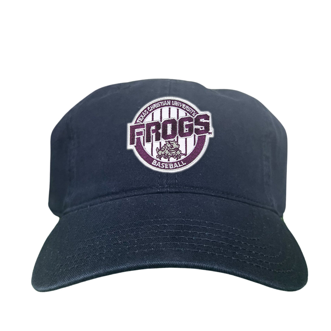 TCU Horned Frogs Pinstripe Circle Baseball Cap - Snapback & Dad Hat