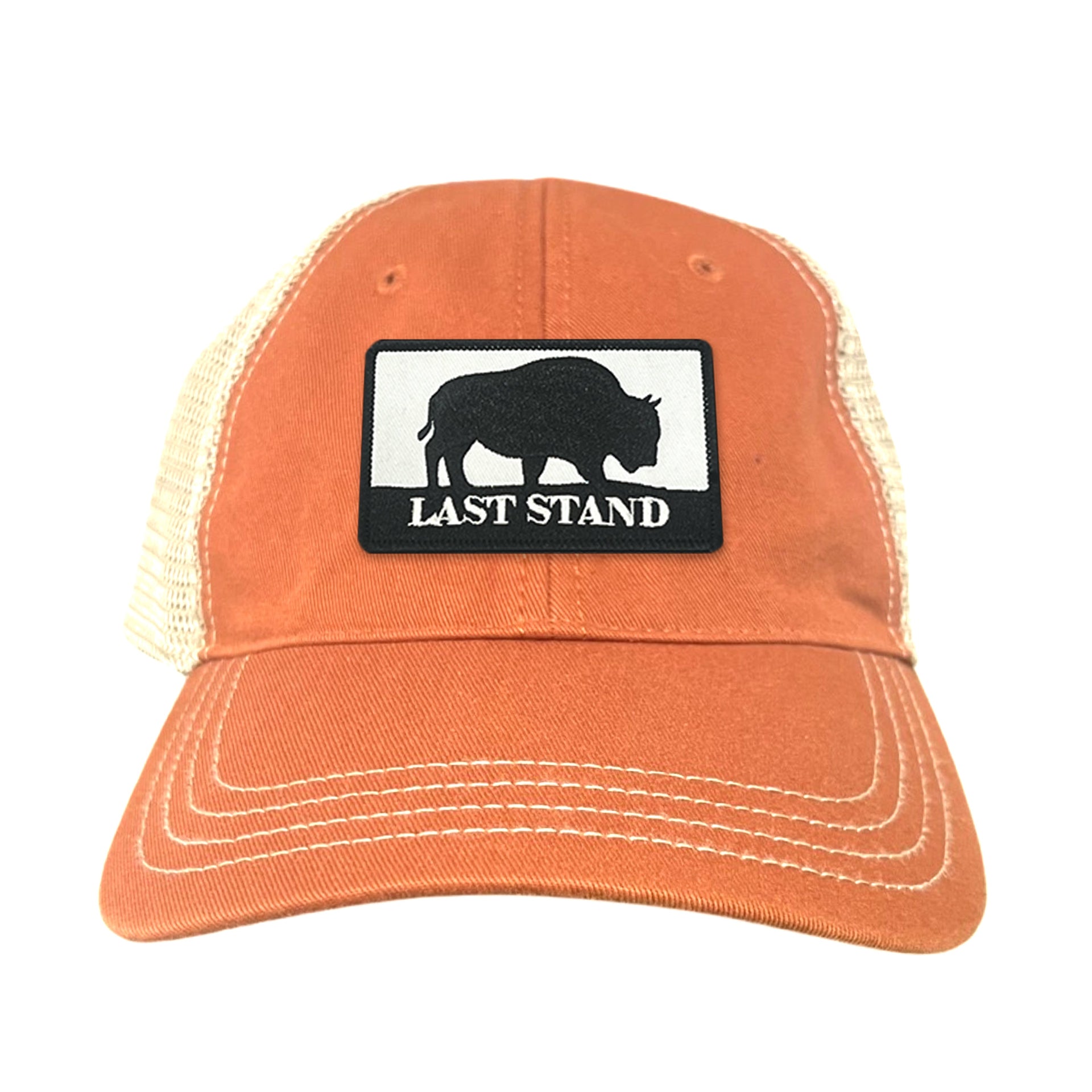 Bison Graphic Curved Bill Trucker Hat Mesh Snapback Cap