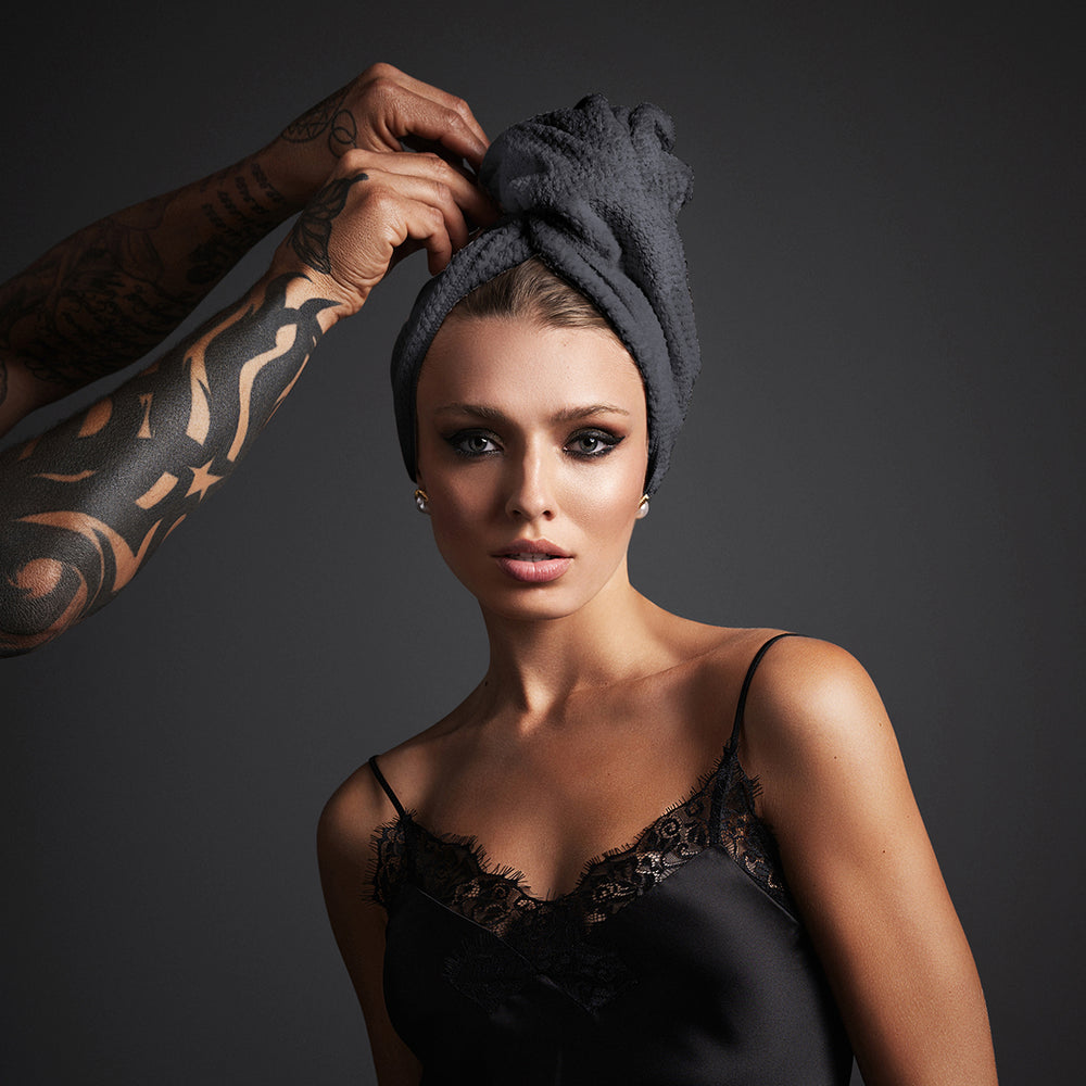 Fromm Softees Plush Towel - Dark Grey, Bleachproof Hair Towel