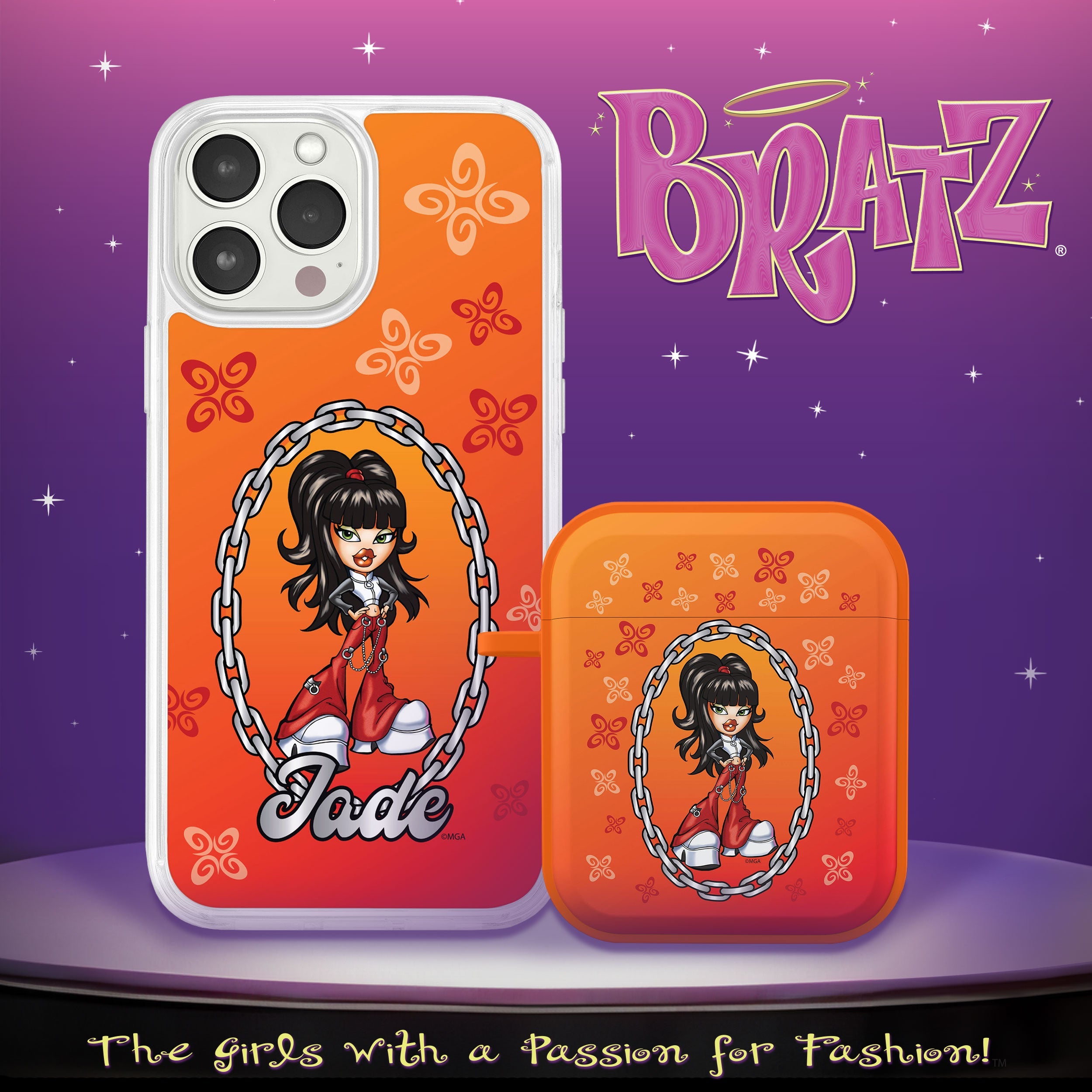 Bratz® Passion For Fashion HD Apple iPhone 13 Mag-Safe Phone Case and AirPods Gen 1 & 2 Combo Package