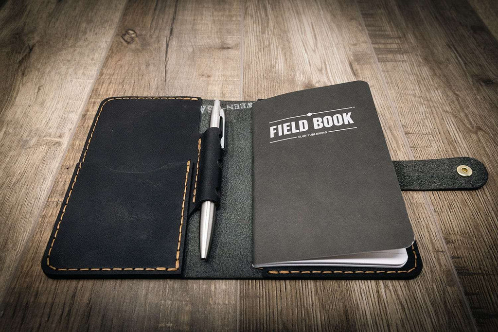 Leather Field Notes Cover -  Black