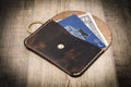 The Richmond Leather Keychain Wallet in Walnut Brown