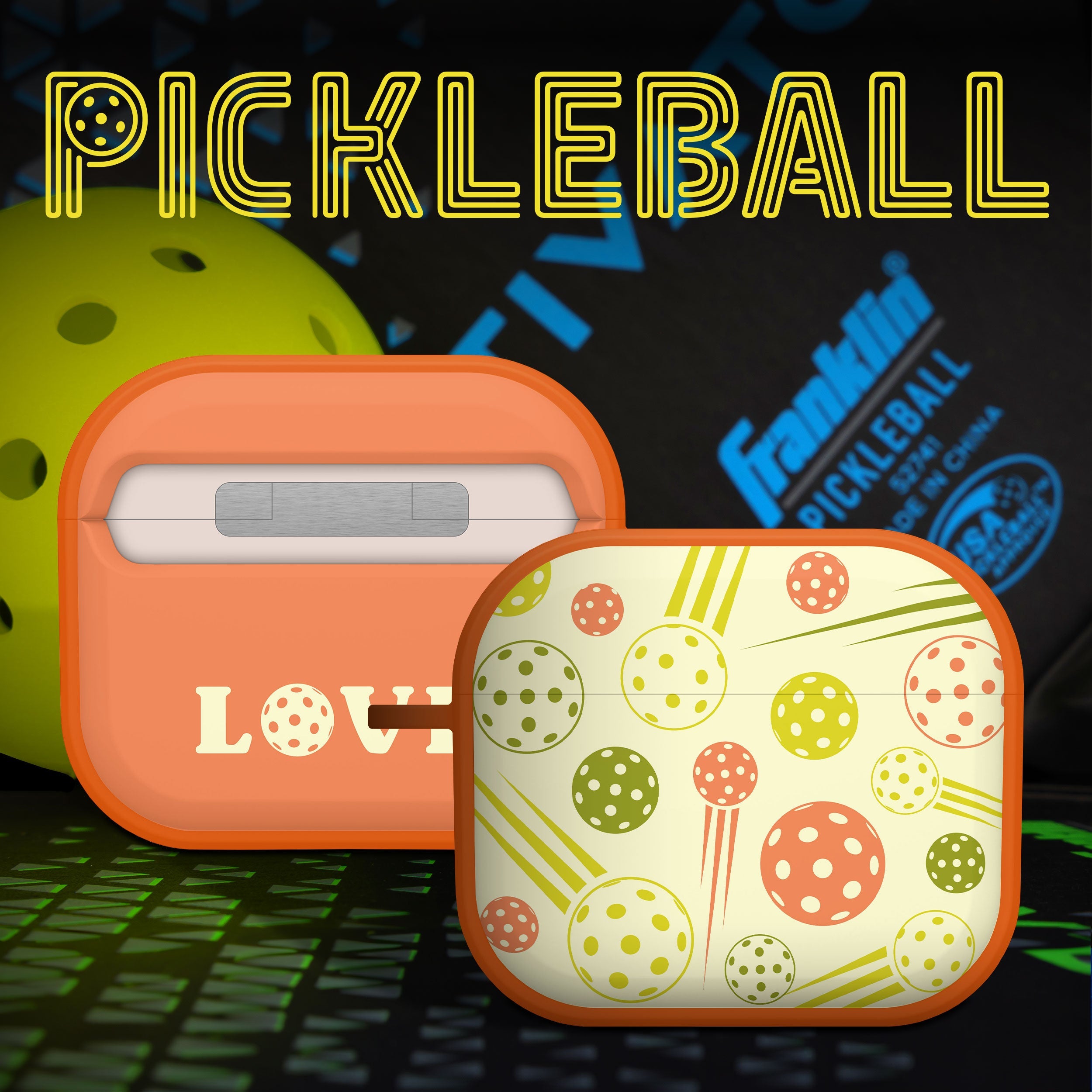 Pickleball Themed Protective HDX Case for Apple AirPods Gen 3