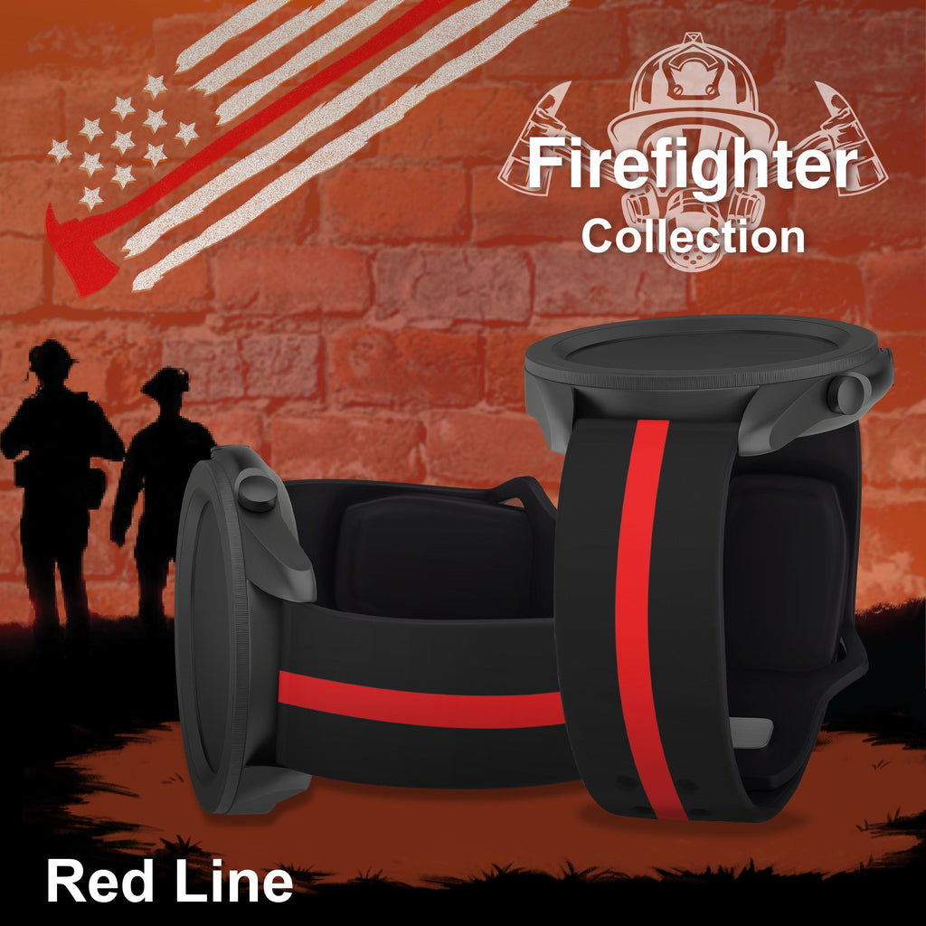 FireFighter First Responder HD  Watchband for Samsung, Garmin, Fossil, and More for Samsung, Garmin, Fossil, and More