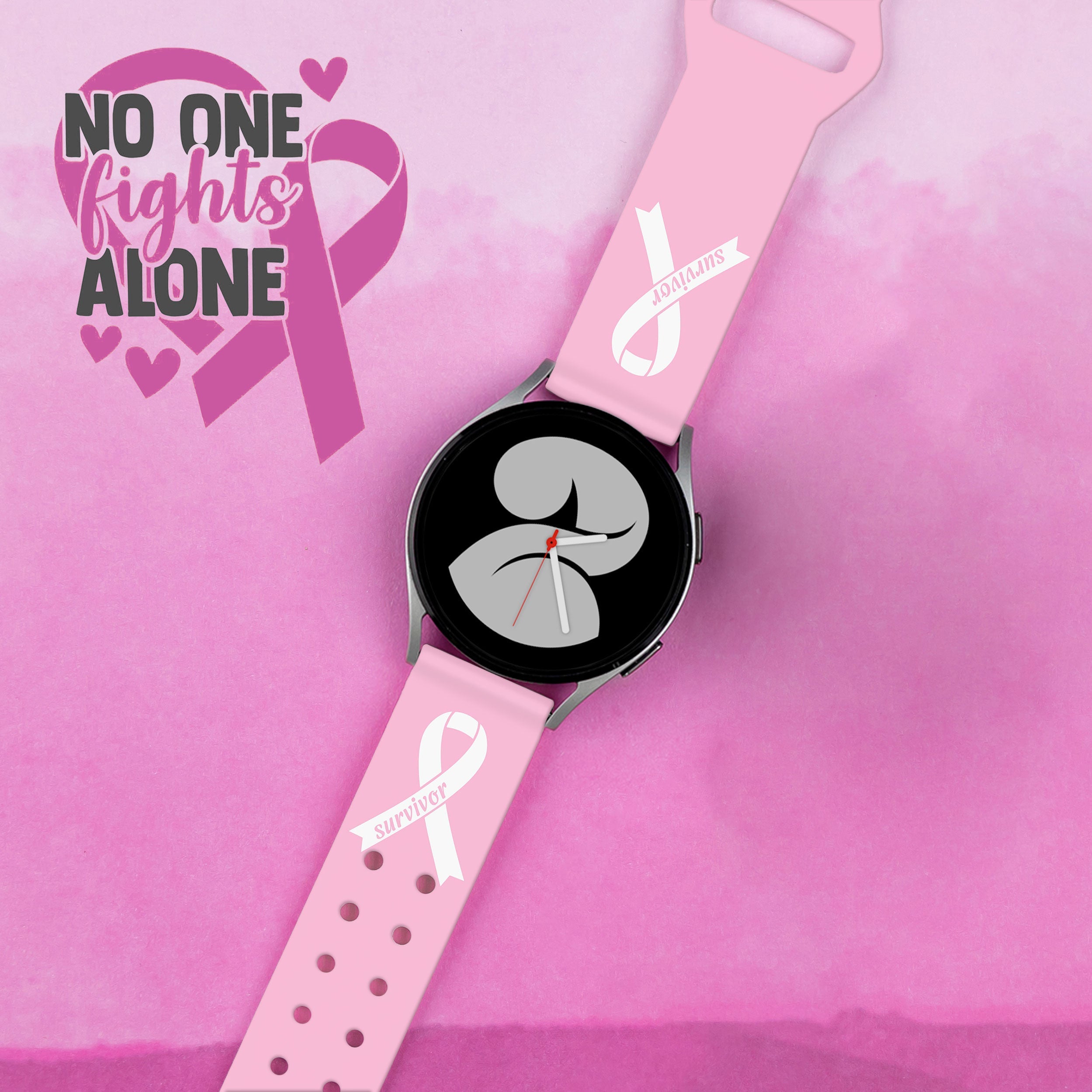Breast Cancer Awareness HD  Watchband for Samsung, Garmin, Fossil, and More