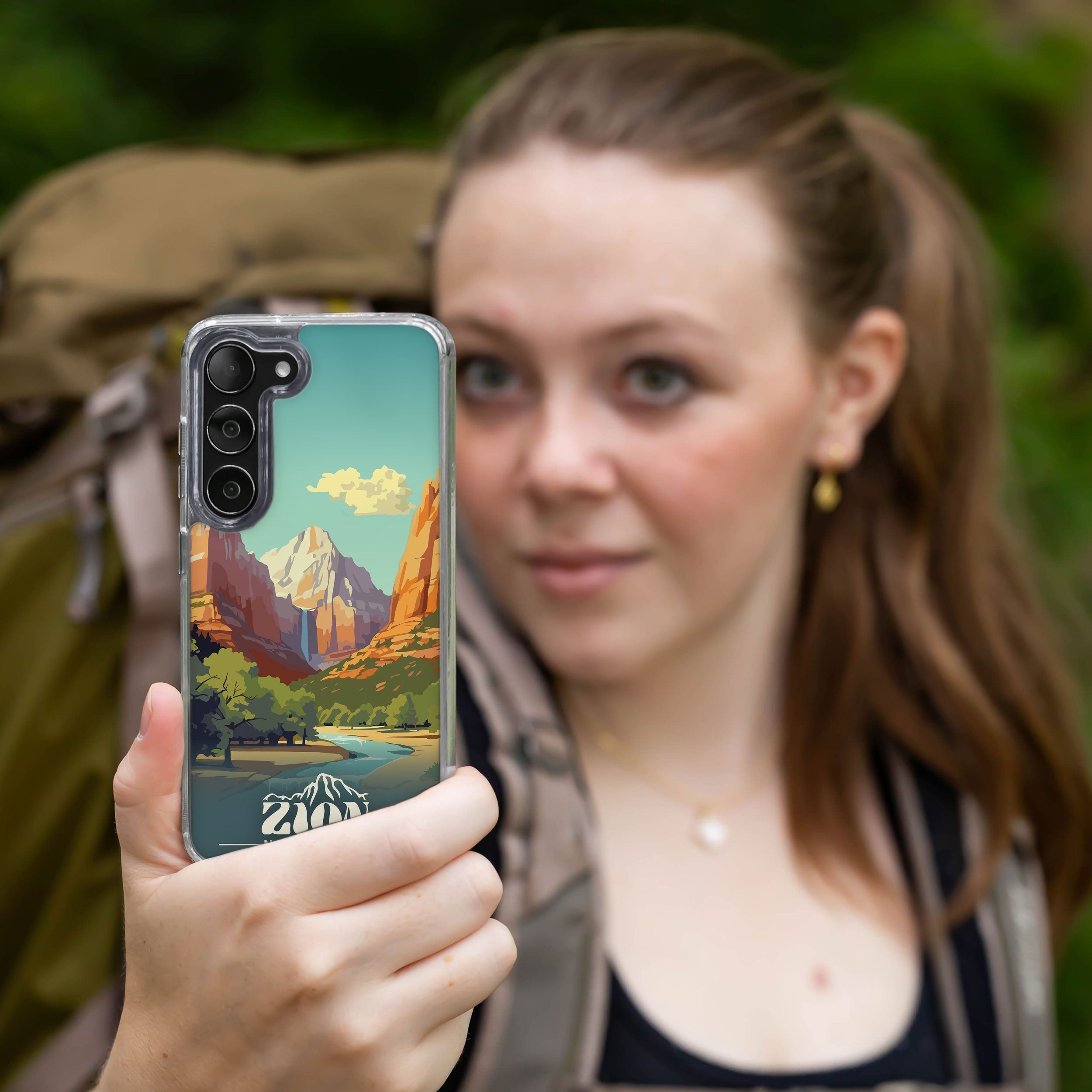 Zion National Park HD Samsung Galaxy S22 Phone Case - Orange/Blue