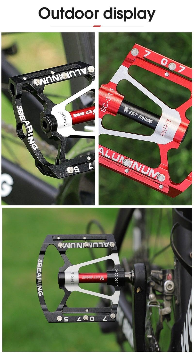 3-Bearing Ultralight Anti-Slip Flat Bike Pedals for MTB and Road