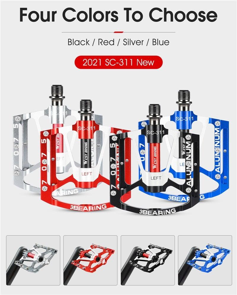 3-Bearing Ultralight Anti-Slip Flat Bike Pedals for MTB and Road