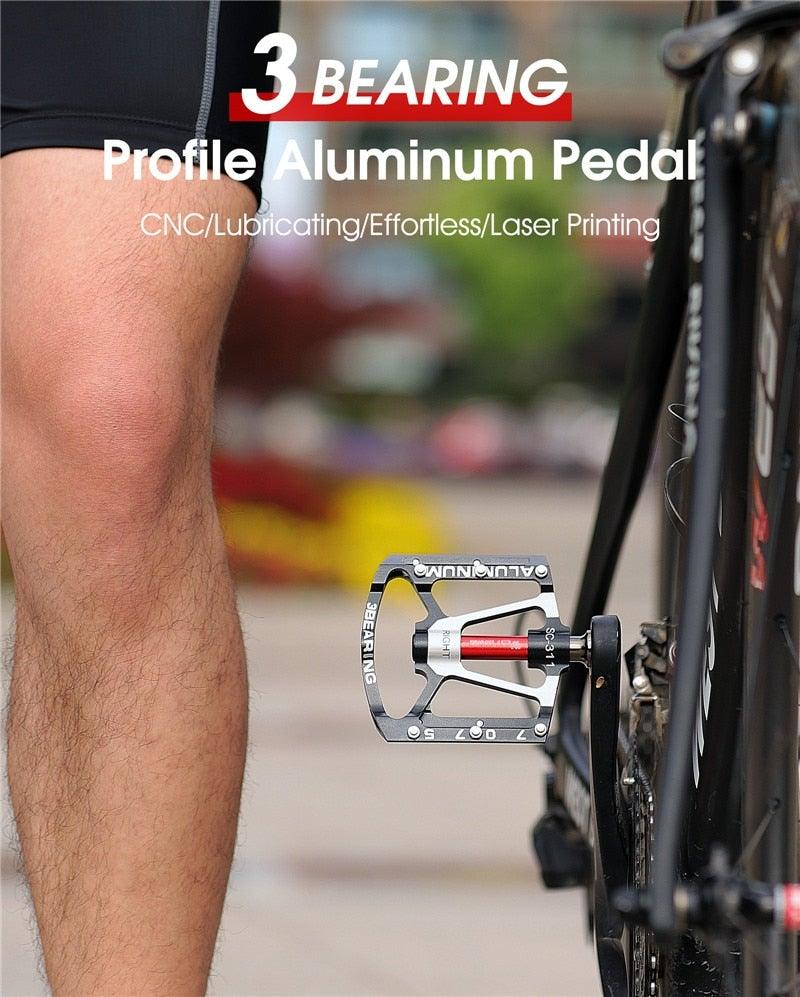 3-Bearing Ultralight Anti-Slip Flat Bike Pedals for MTB and Road